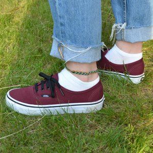 Maroon Authentic Lace up Vans